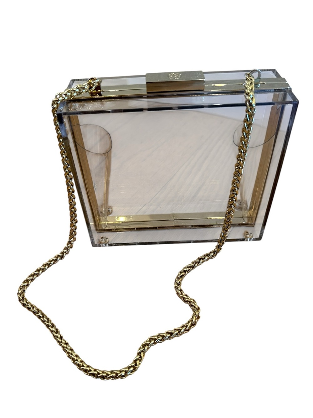 Tory Burch Clear Lucite Gold Crossbody Bag